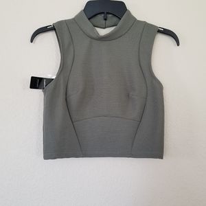 Bebe Mock Neck Sleeveless Crop Top